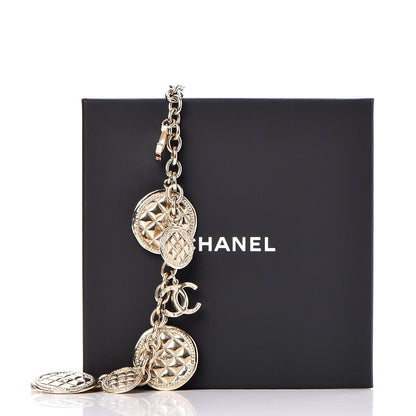 Chanel Medallion CC Quilted Pendant Necklace Gold 6 of 6
