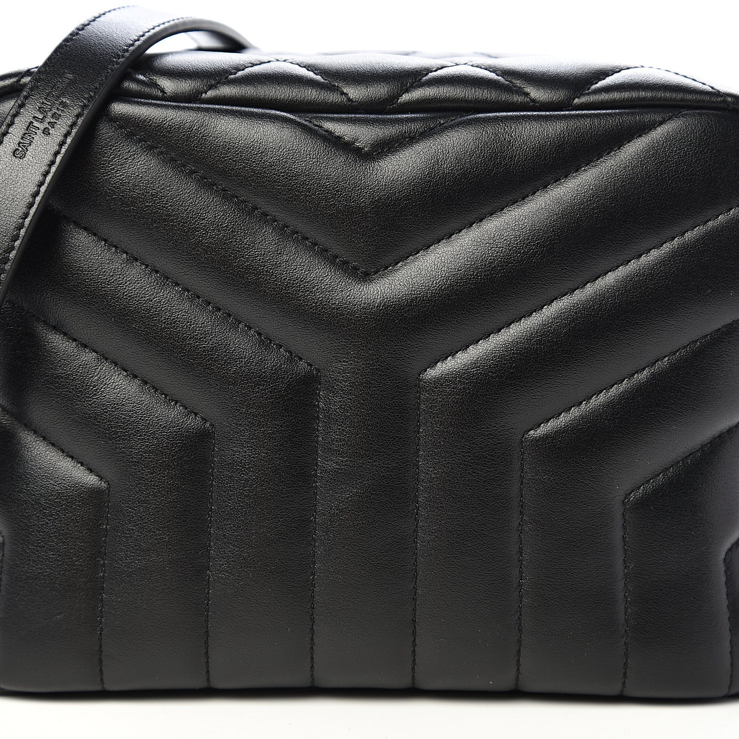 Calfskin Y Quilted Monogram Small Loulou Bowling Bag Black