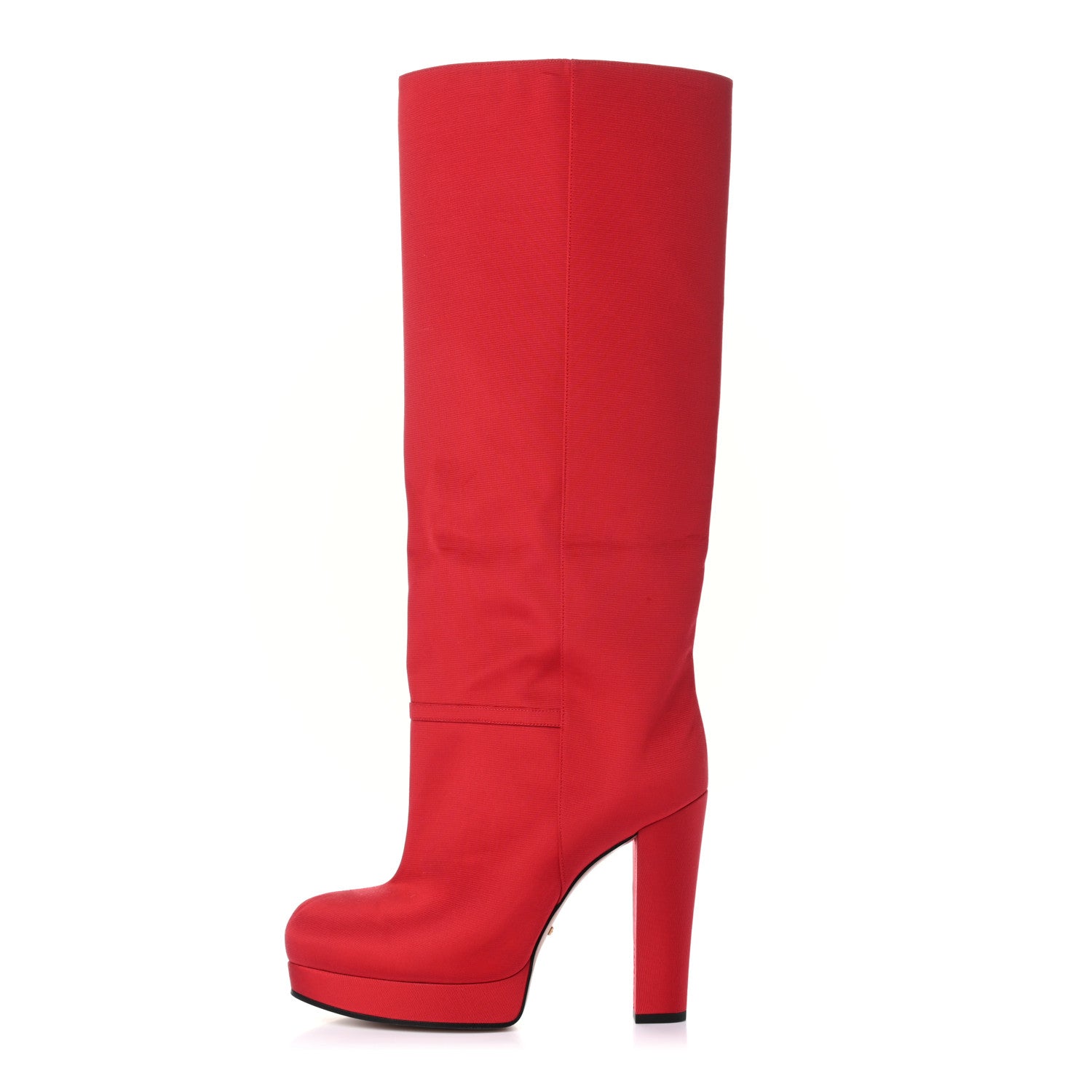 Gucci Twill Larius Knee High Boots 39.5 Heron Red 1 of 9