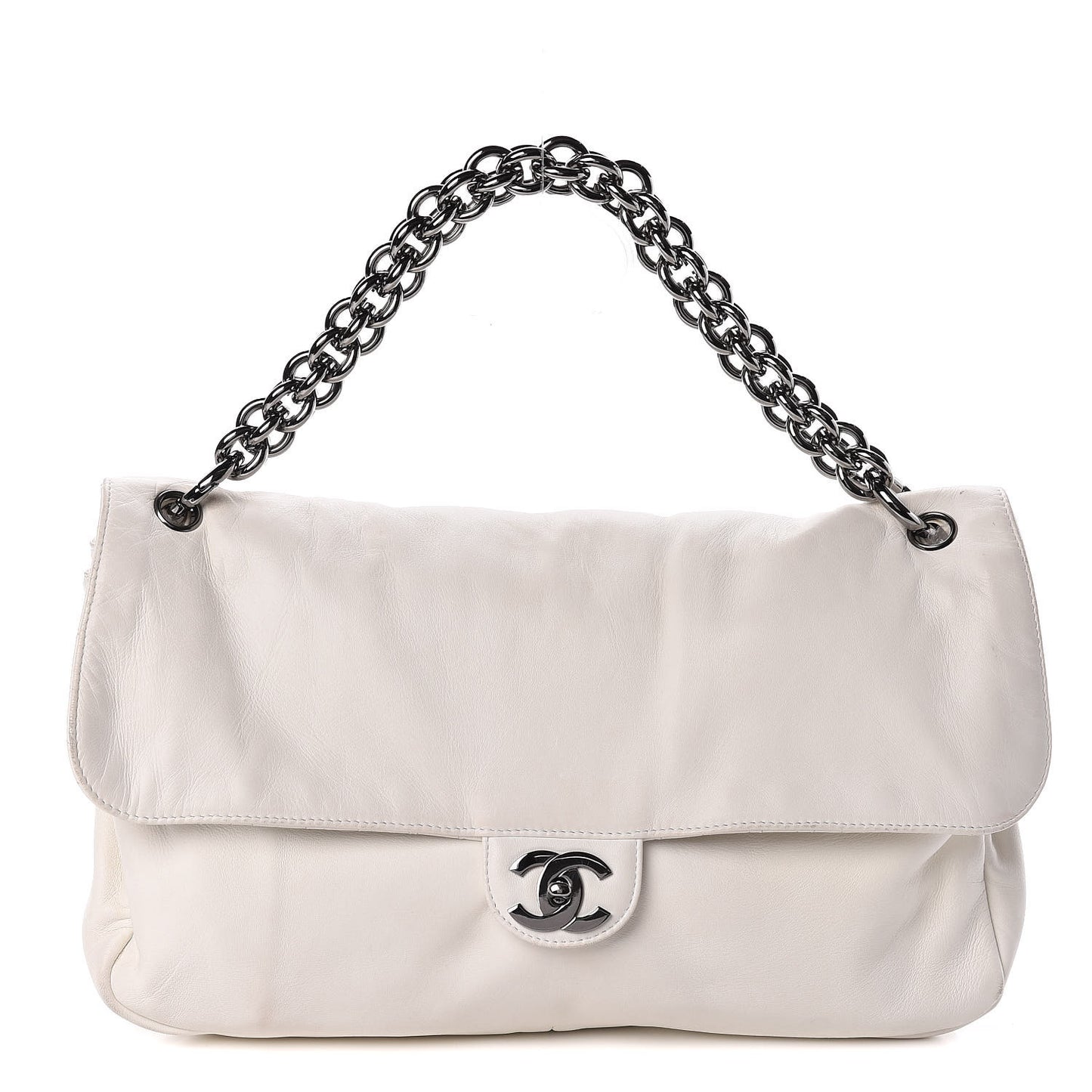 Lambskin Large Soft and Chain Flap White