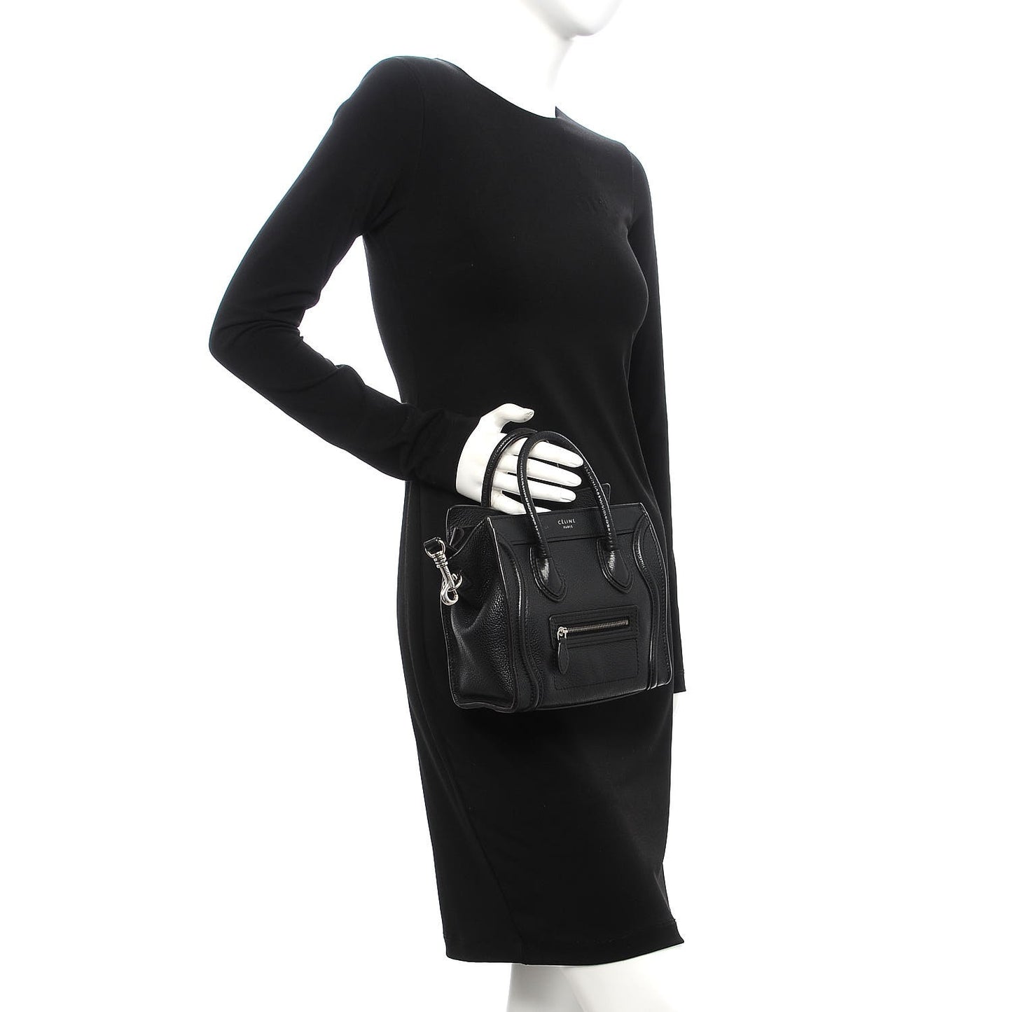 Drummed Calfskin Nano Luggage Black