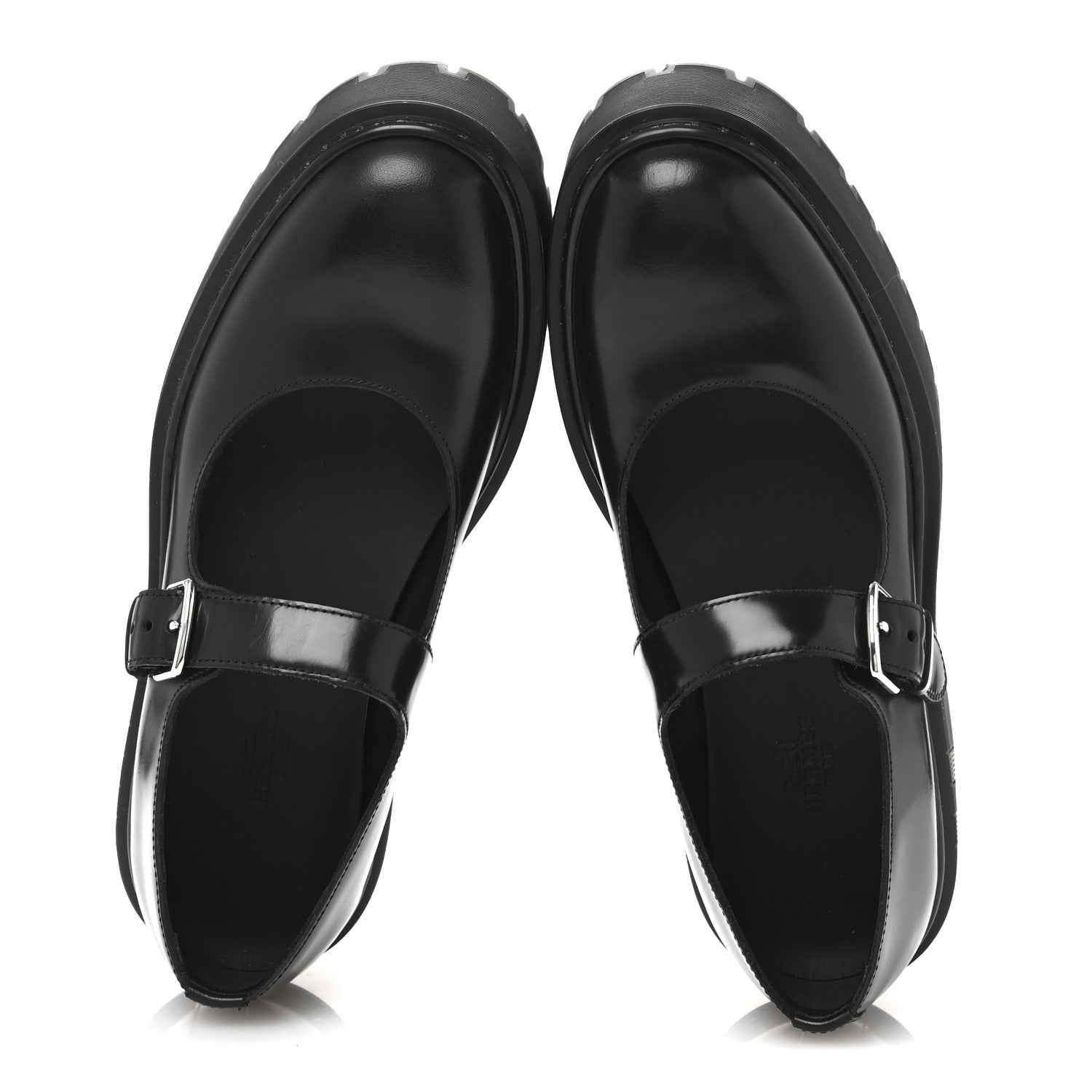 Hermes Glazed Calfskin Hoxton Oxford 35 Black 2 of 9
