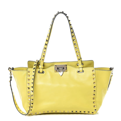 Valentino Garavani Vitello Small Rockstud Tote Water Yellow 1 of 9