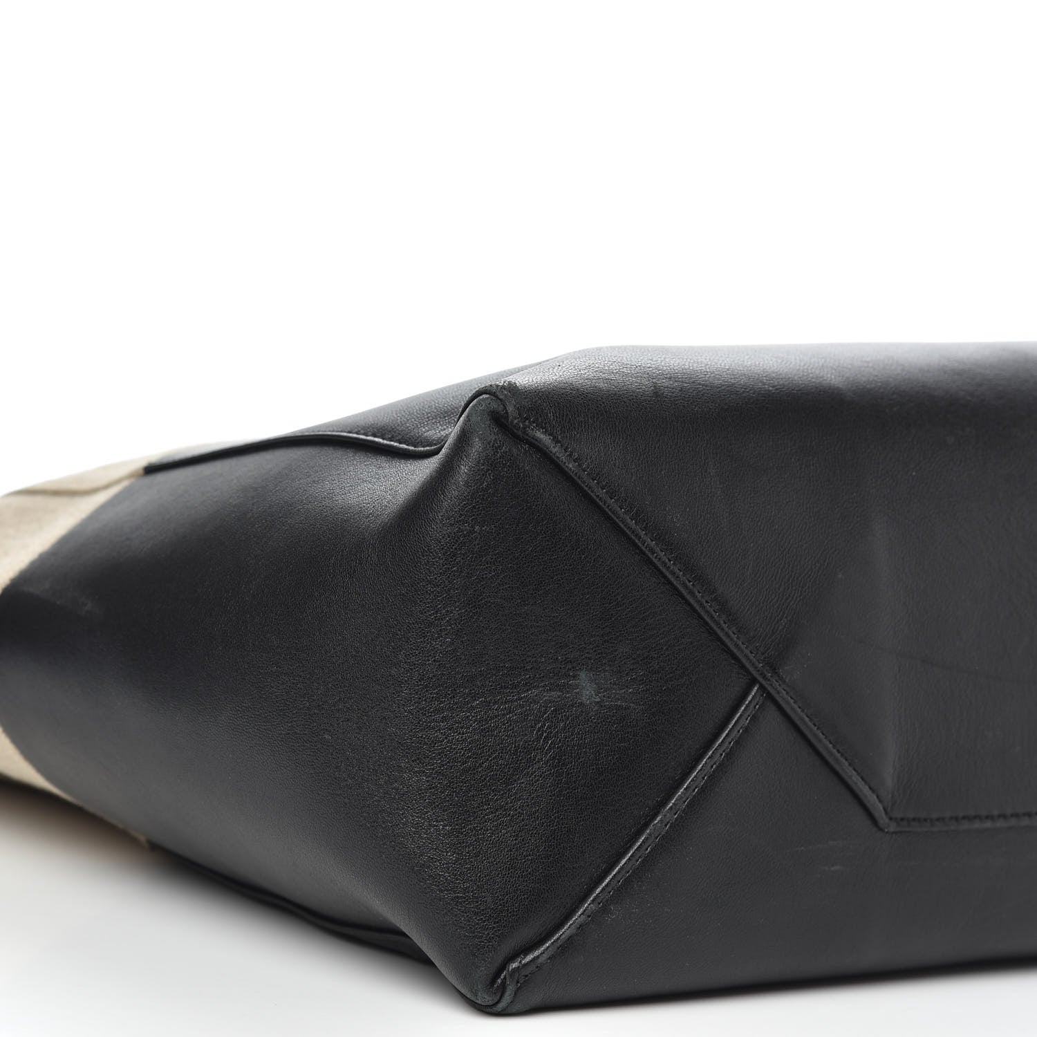 Celine Canvas Lambskin Vertical Bi-Color Cabas Black 7 of 12