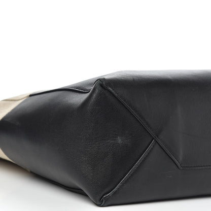 Celine Canvas Lambskin Vertical Bi-Color Cabas Black 7 of 12