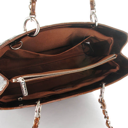 Chanel Metallic Patent Quilted Grand Shopping Tote GST Bronze 5 of 9