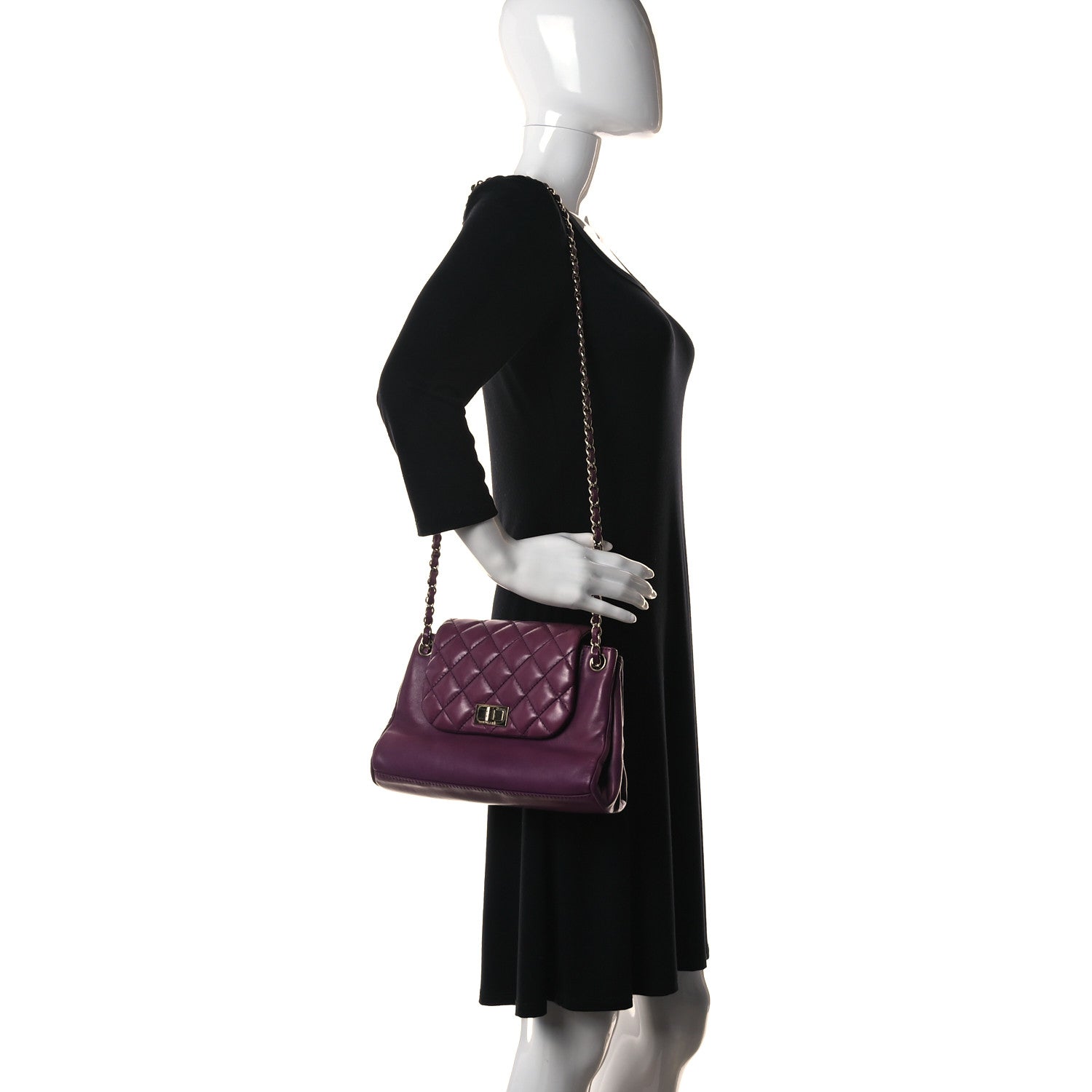 Chanel Lambskin Quilted Accordion Mademoiselle Flap Purple 2 of 10
