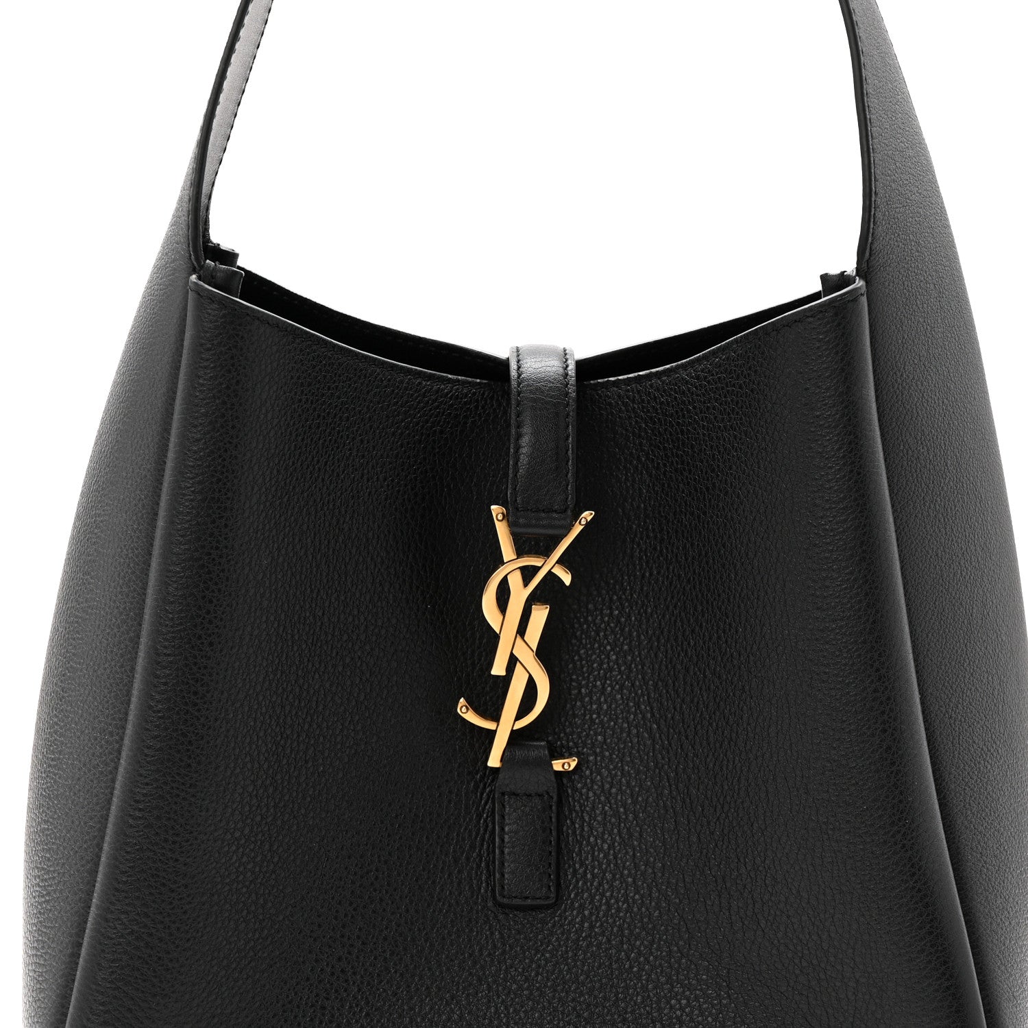 Saint Laurent Grained Calfskin Small Le 5 A 7 Soft Hobo Black 8 of 11