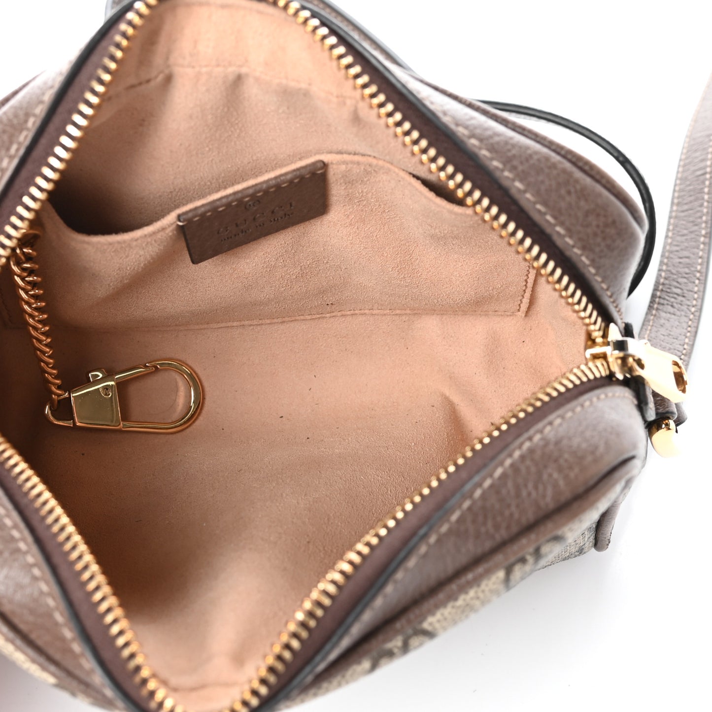 GG Supreme Monogram Web Mini Ophidia Shoulder Bag Brown