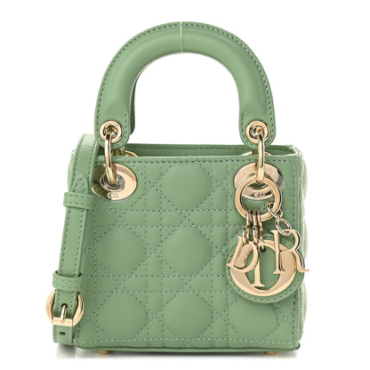 Christian Dior Lambskin Cannage Micro Lady Dior Green 1 of 7