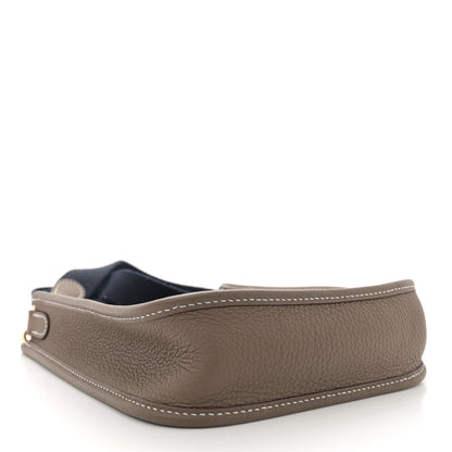 Hermes Taurillon Clemence Amazone Evelyne TPM Etoupe Bleu Indigo 4 of 11