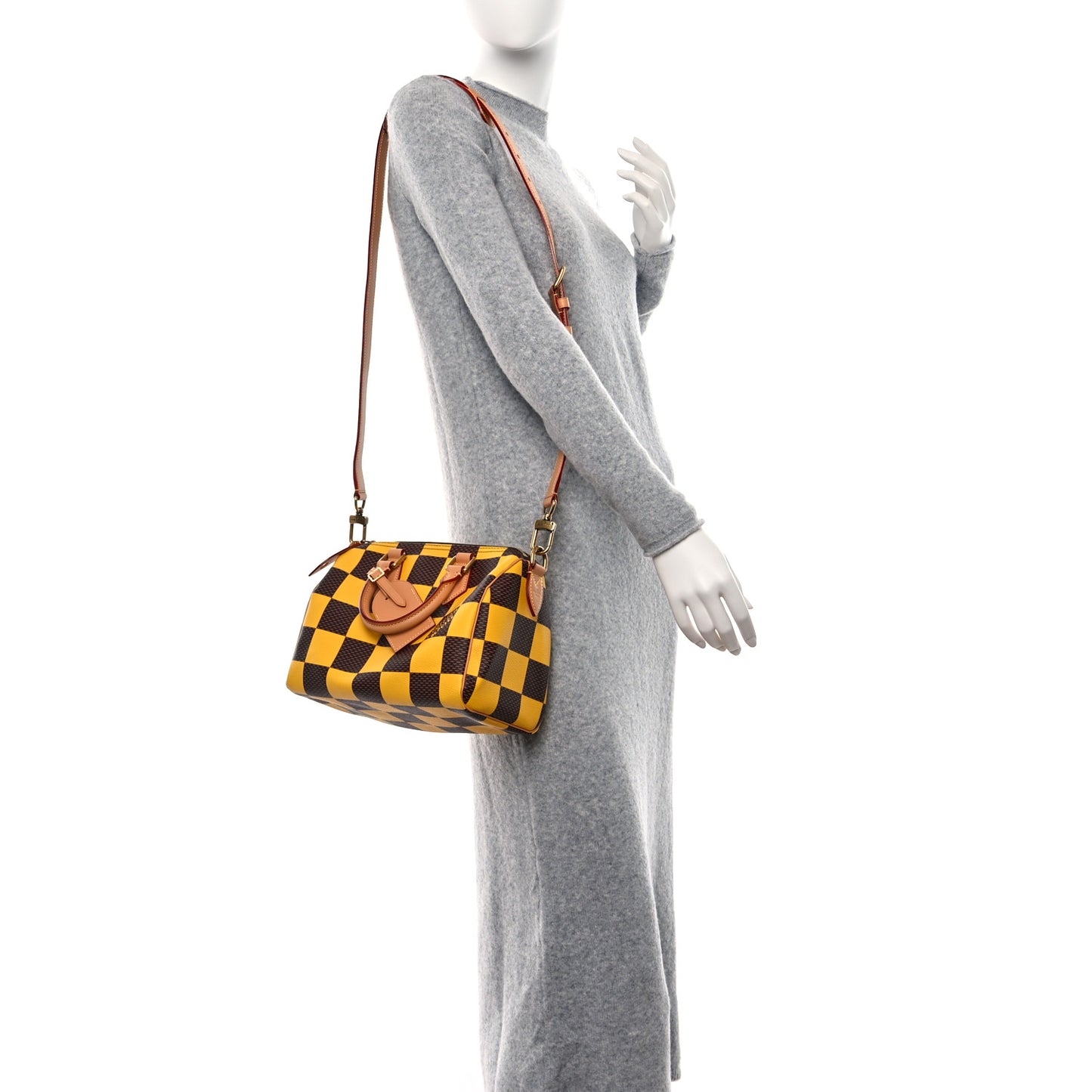 LOUIS VUITTON Damier Pop Speedy Bandouliere 25 Jaune Mat