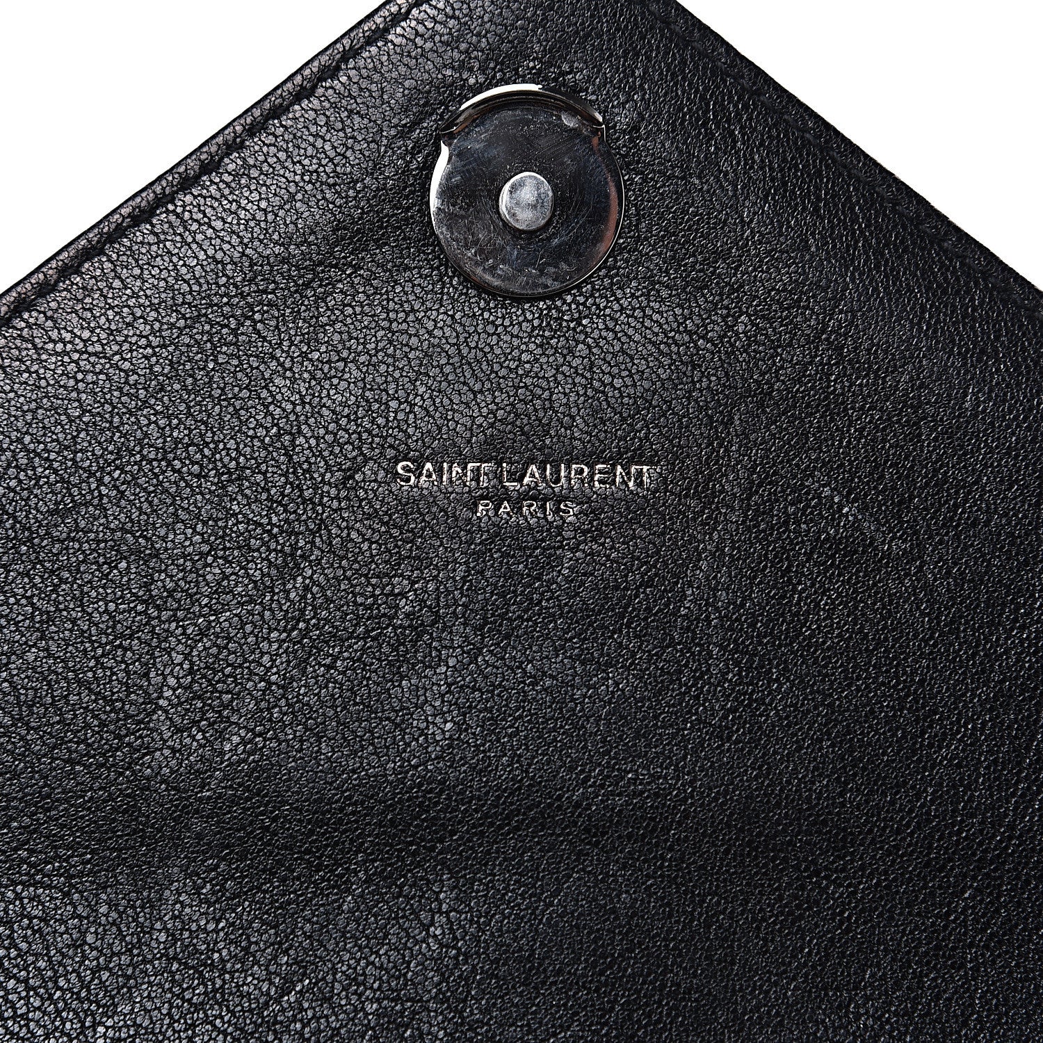Saint Laurent Sheepskin Matelasse Chevron Monogram Medium College Bag Black 6 of 12