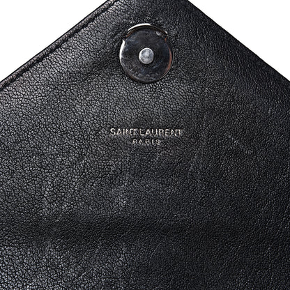 Saint Laurent Sheepskin Matelasse Chevron Monogram Medium College Bag Black 6 of 12