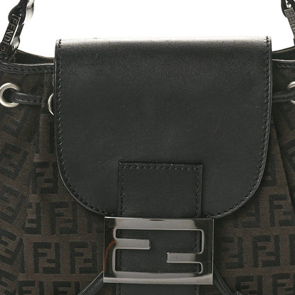 Fendi Zucchino Mini Shoulder Bag Tobacco Black 7 of 10
