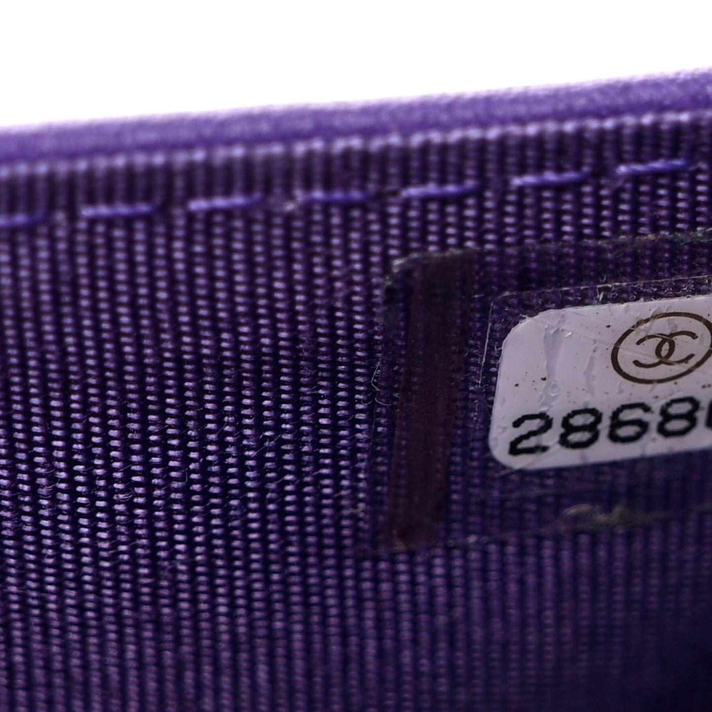 Lambskin Quilted Boy Flap Card Holder Purple