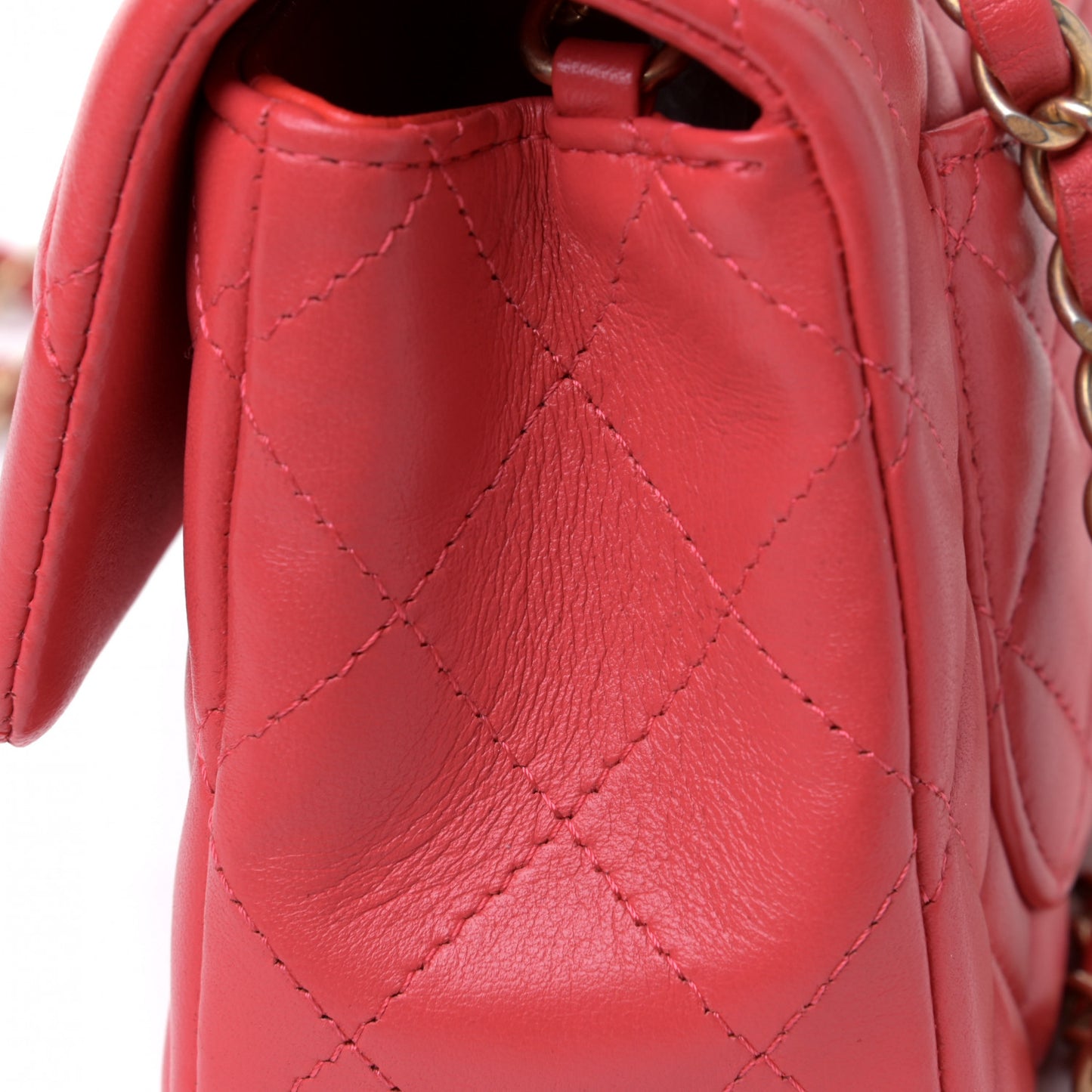 Lambskin Quilted Mini Rectangular Flap Red