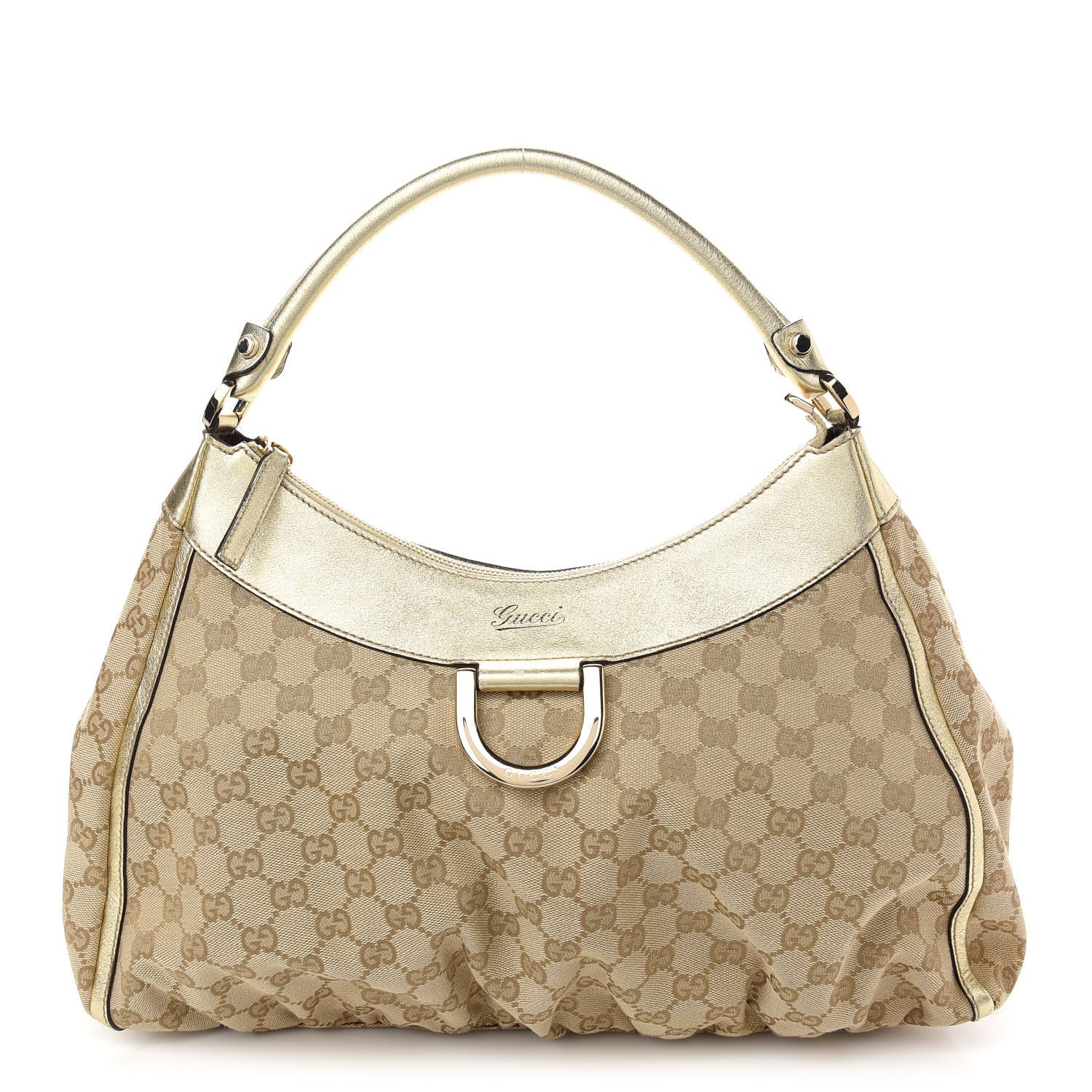 Gucci Monogram Large D Gold Hobo Gold 1 of 10