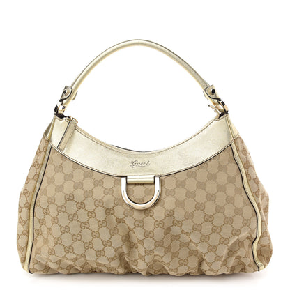 Gucci Monogram Large D Gold Hobo Gold 1 of 10