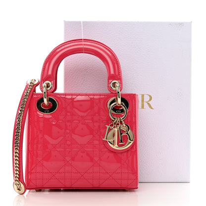 Christian Dior Patent Cannage Mini Lady Dior Pink 10 of 10