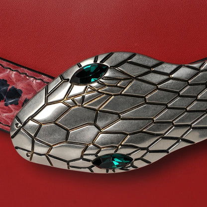 Gucci Snakeskin Calfskin Lilith Shoulder Bag Hibiscus Red 9 of 9
