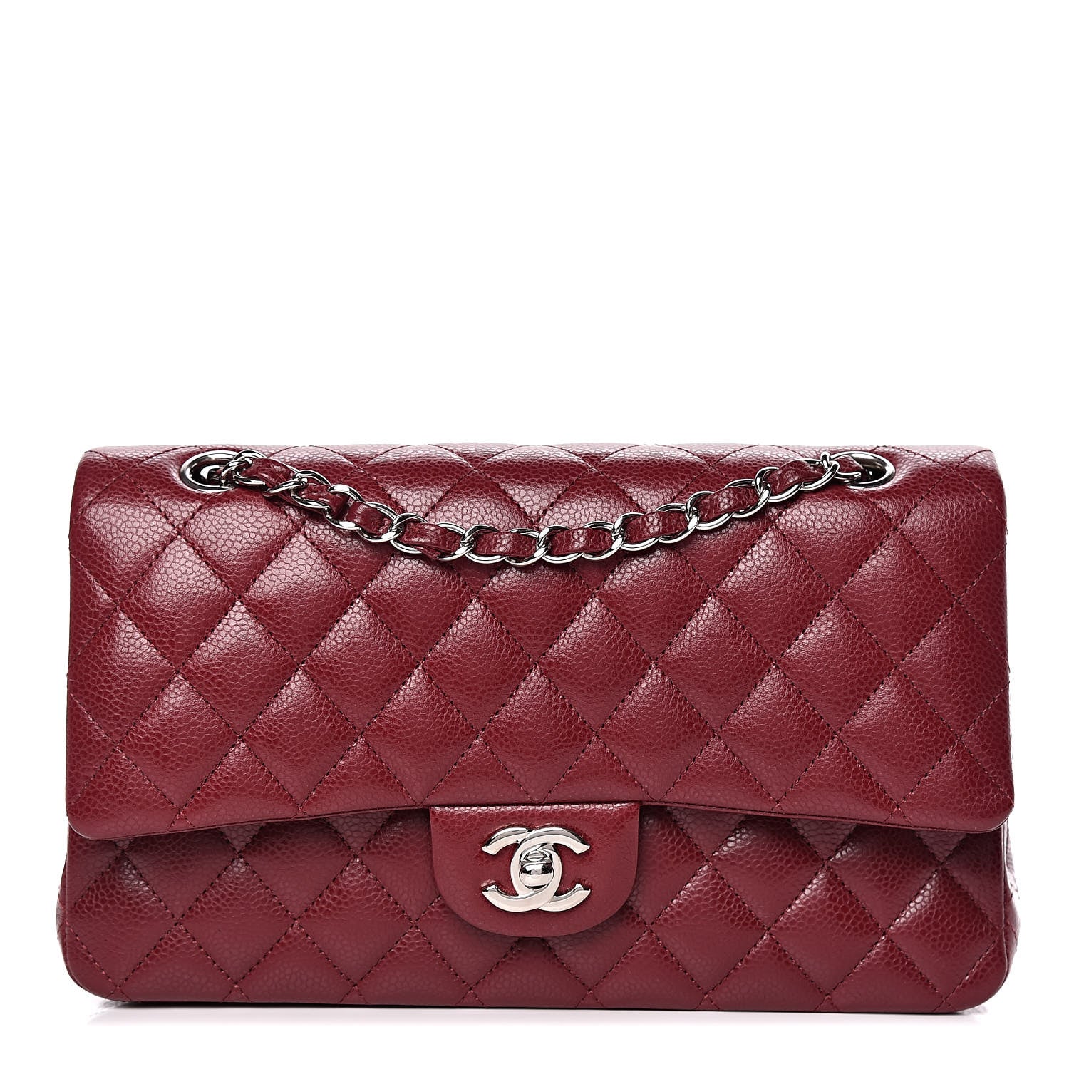 Chanel Caviar Quilted Medium Double Flap Dark Red 1 of 11
