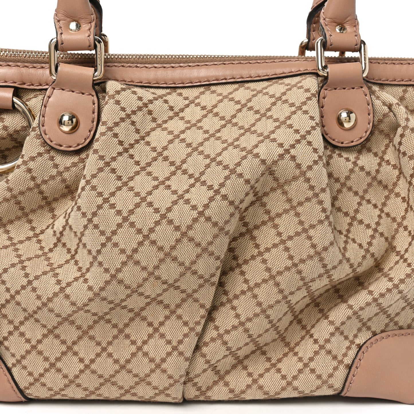 Diamante Medium Sukey Top Handle Bag Beige Pink