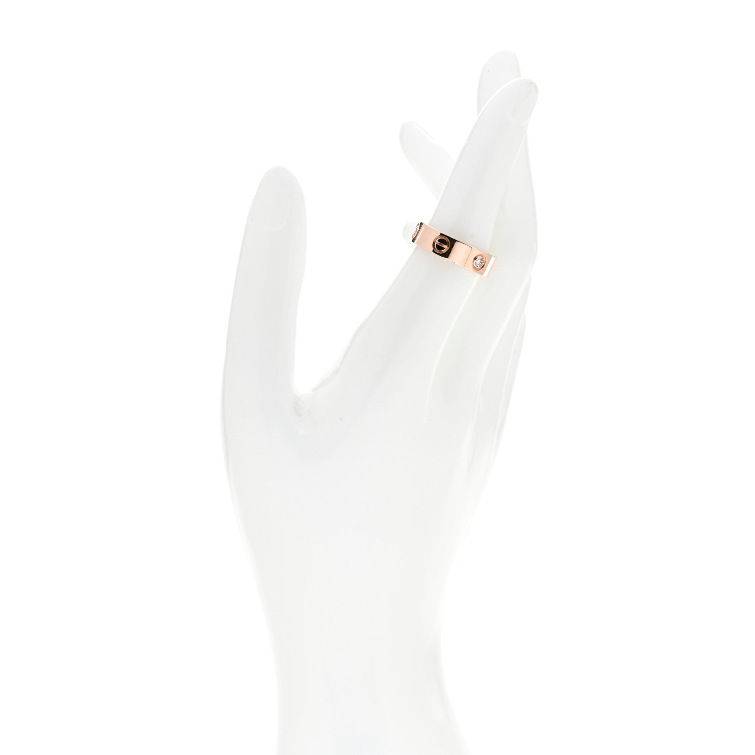 Cartier 18K Pink Gold 3 Diamond 5.5mm LOVE Ring 54 6.75 2 of 5