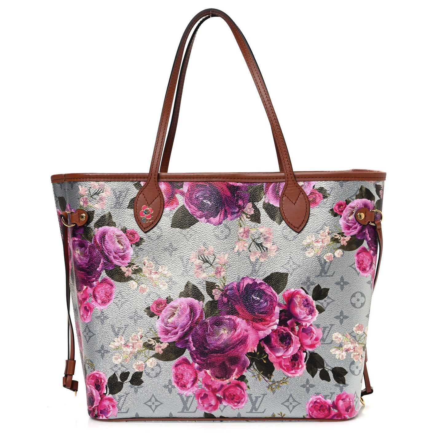 Metallic Monogram LV Garden Neverfull MM Silver