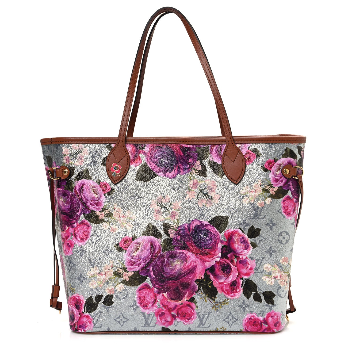 Louis Vuitton Metallic Monogram LV Garden Neverfull MM Silver 1 of 11