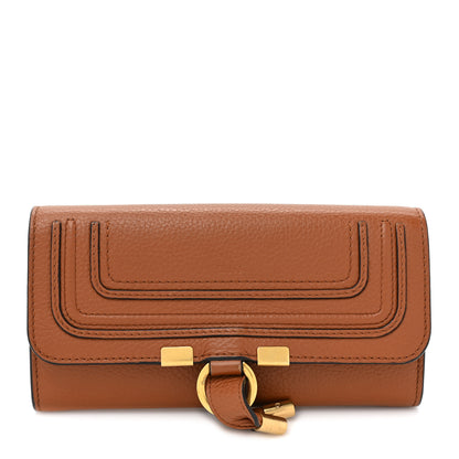 Chloe Calfskin Marcie Continental Flap Wallet Tan 1 of 14
