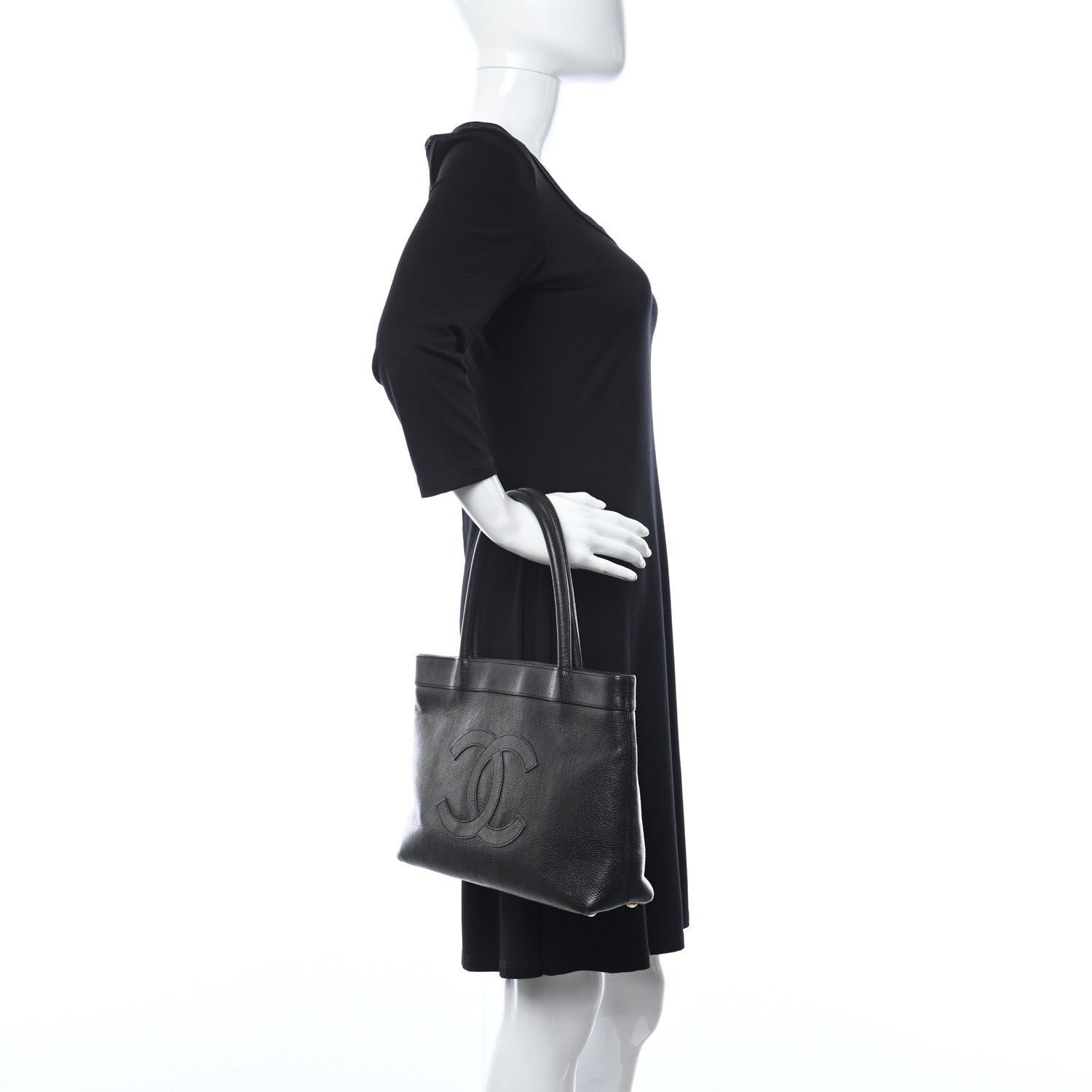 Chanel Caviar CC Timeless Tote Black 3 of 11