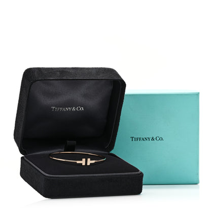 Tiffany 18K Rose Gold Narrow T Wire Bracelet 4 of 4