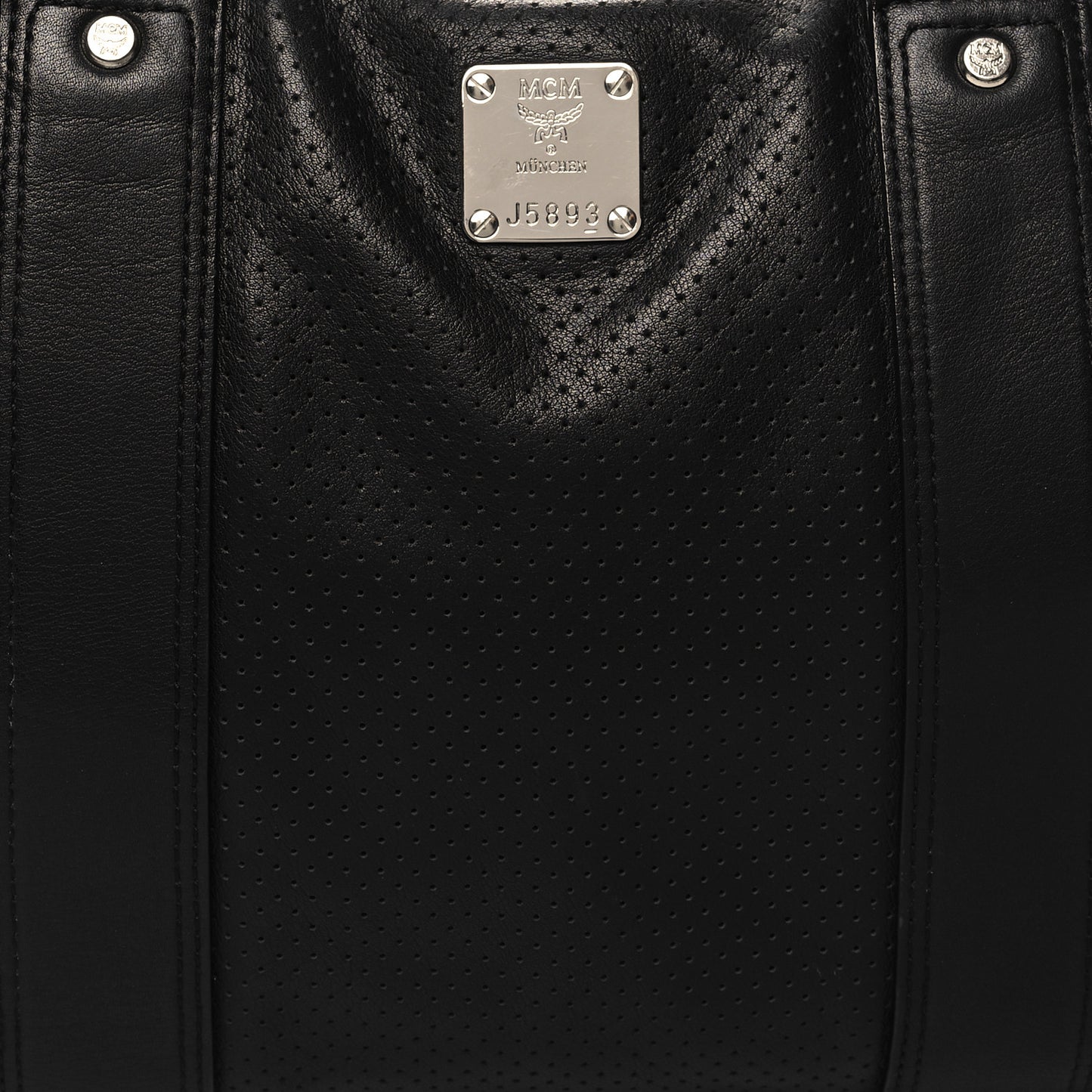 Calfskin Perforated Shoulder Bag Black