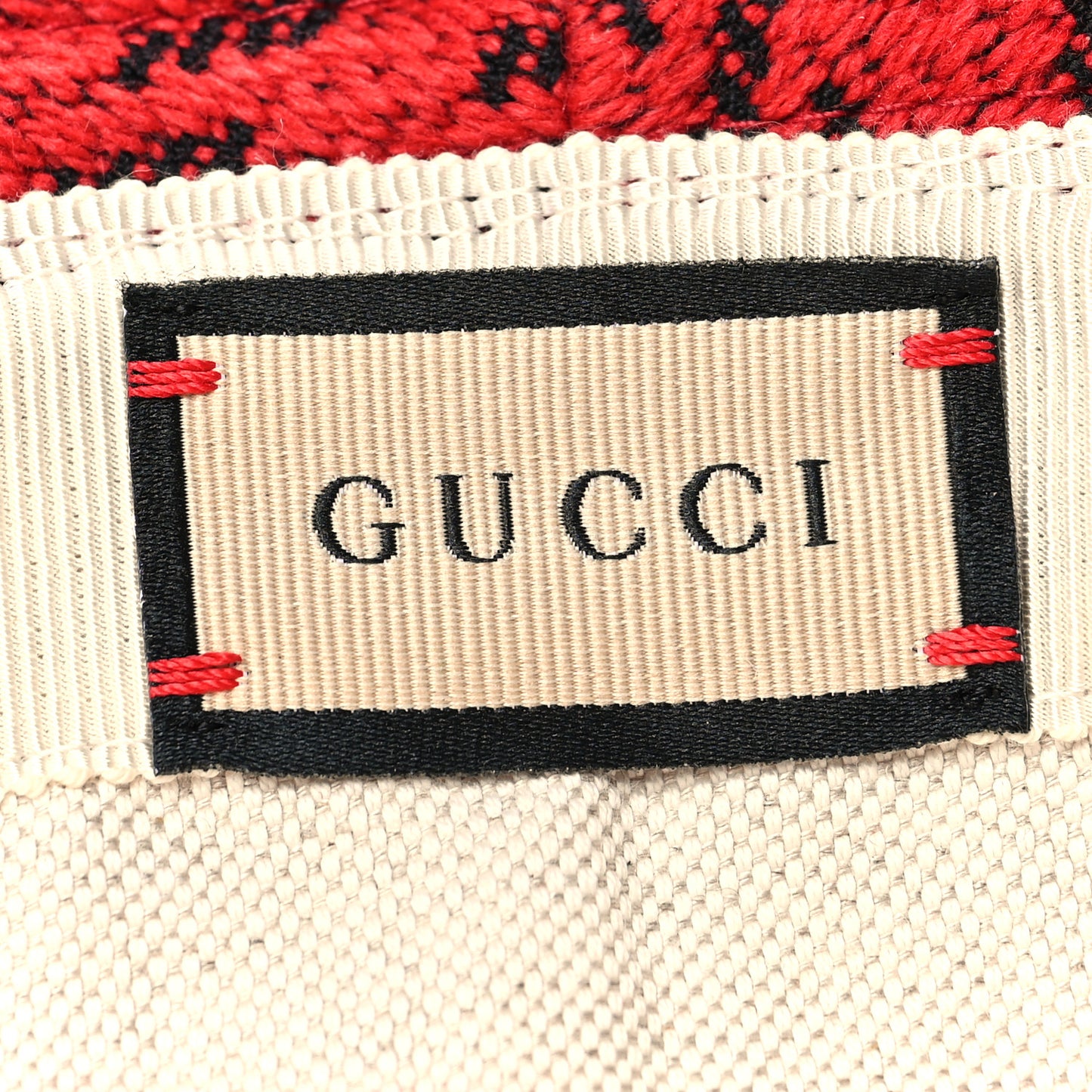 Tweed Wool Houndstooth Interlocking G Bucket Hat L Red Green