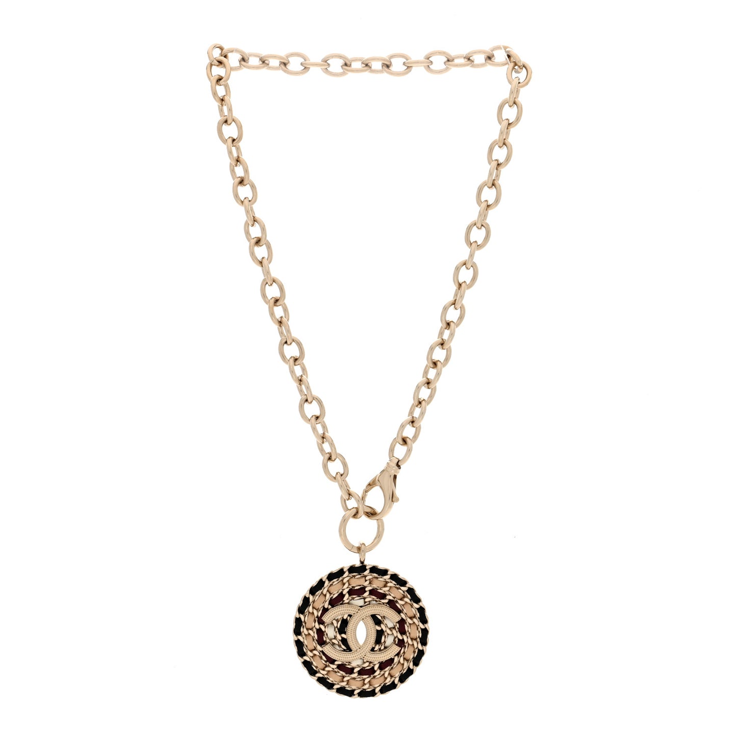 Lambskin Chain CC Necklace Gold