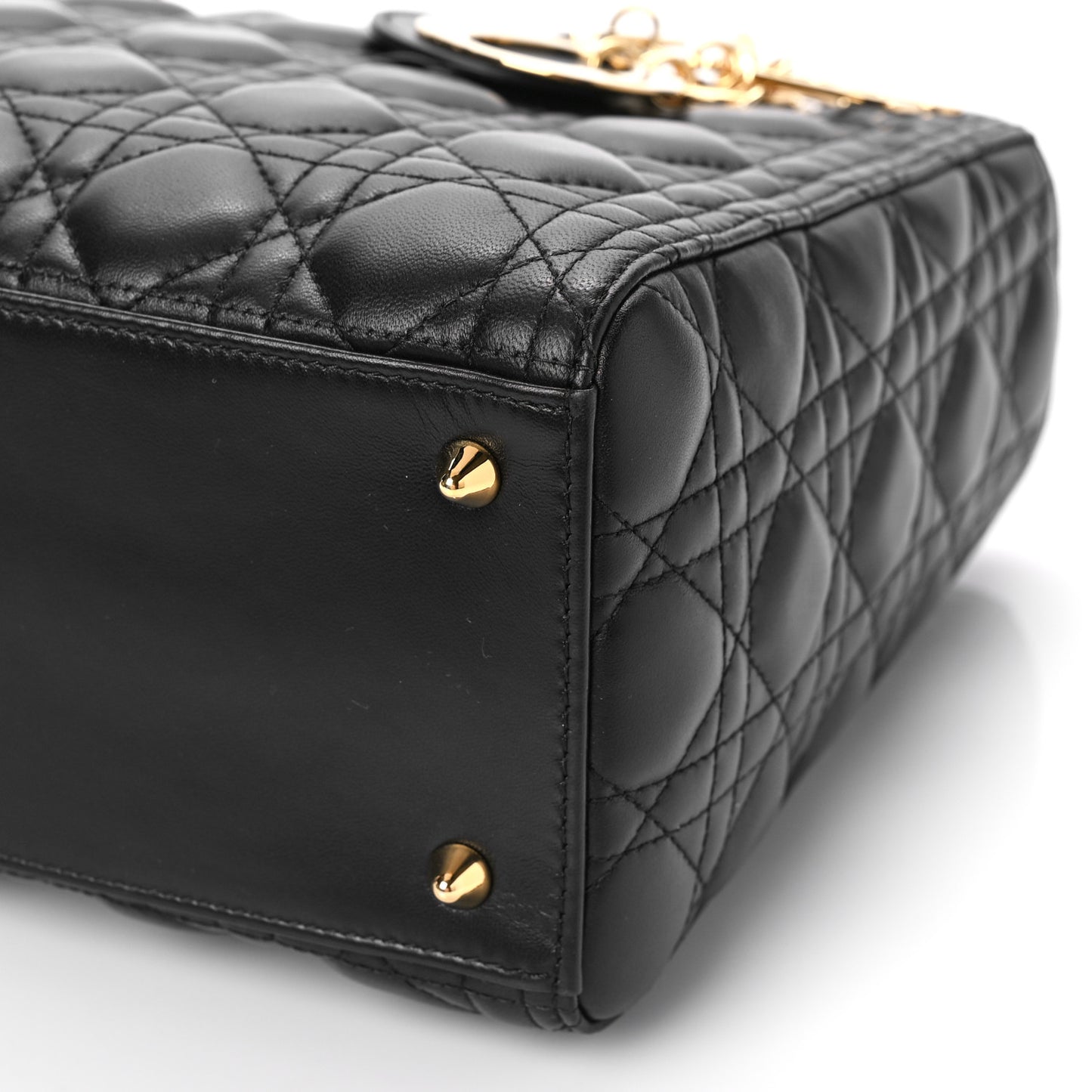 Lambskin Cannage Medium Lady Dior Black