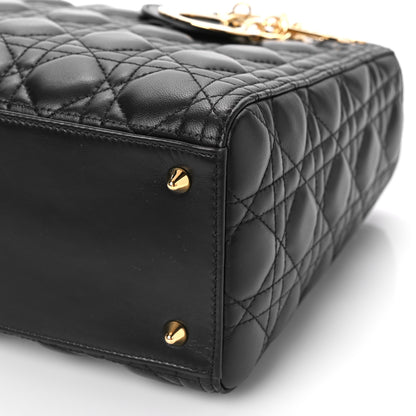 Christian Dior Lambskin Cannage Medium Lady Dior Black 7 of 8