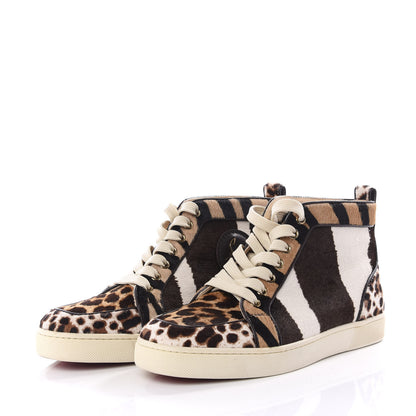 Christian Louboutin Calf Hair Animal Print Rantus Orlato Flat Sneakers 38 Multicolor 3 of 11