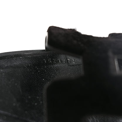 Hermes Mink Fur Oran Sandals 37 Black 8 of 14