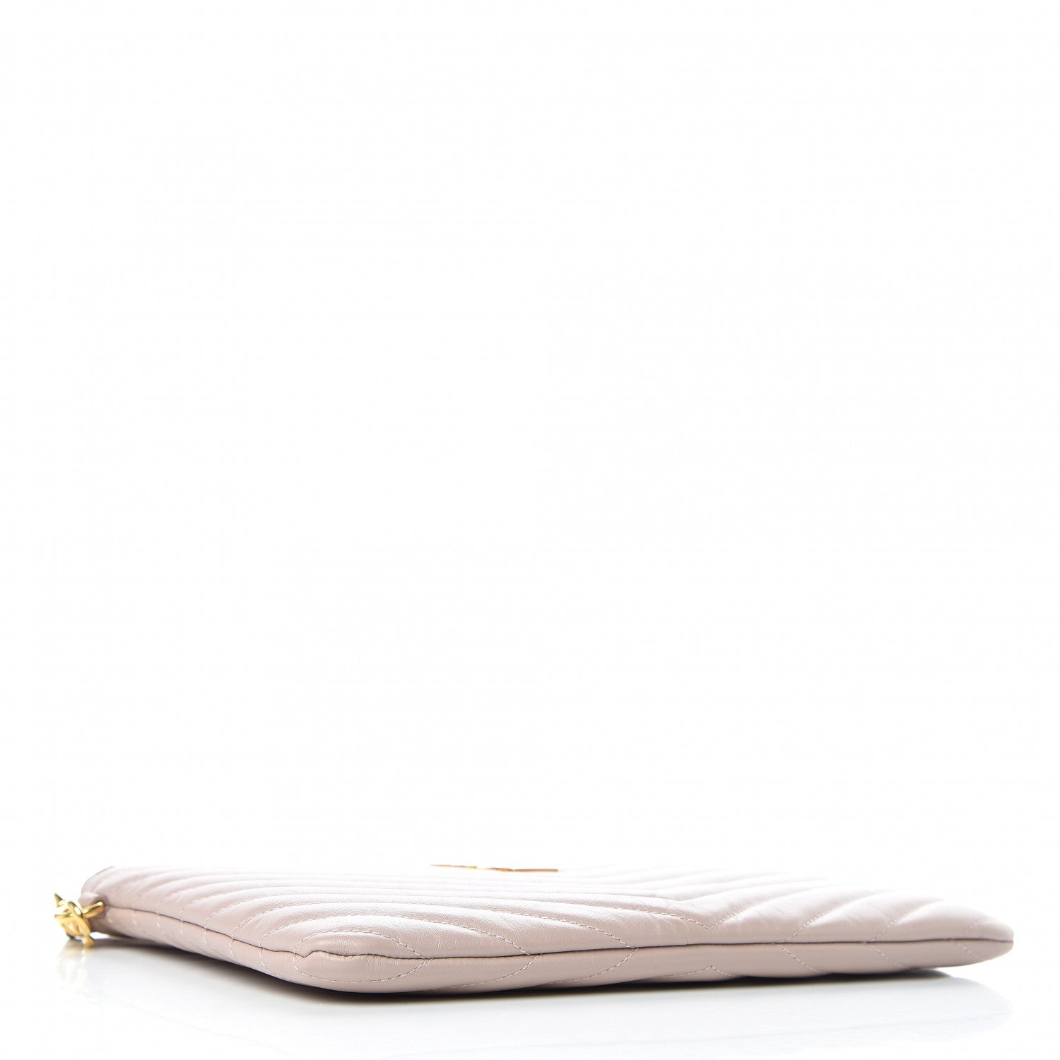 Saint Laurent Calfskin Matelasse Chevron Monogram A5 Wristlet Rose Poudre 4 of 7