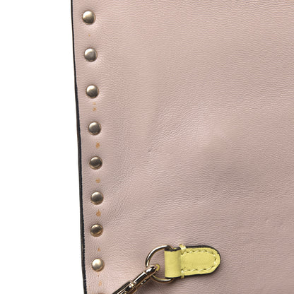 Valentino Garavani Nappa Monochrome Rockstud Wristlet Clutch Soft Yellow 8 of 14