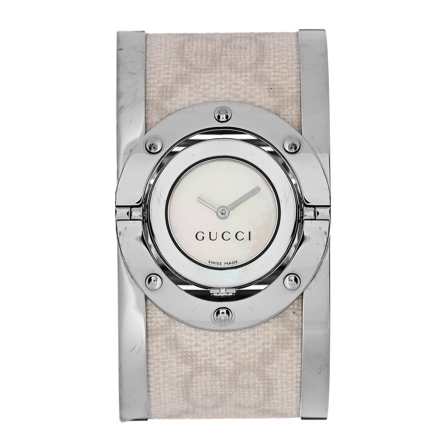 Stainless Steel Canvas Mother of Pearl 33mm Twirl Quartz Watch