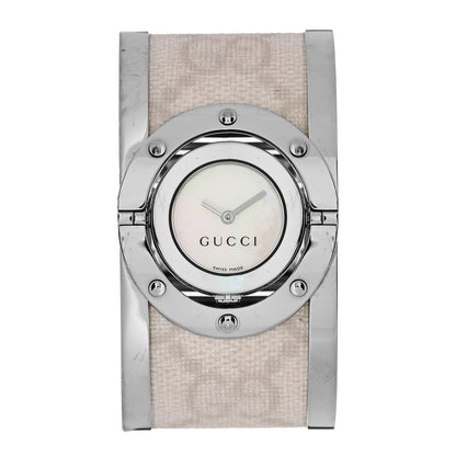 Gucci Stainless Steel Canvas Mother of Pearl 33mm Twirl Quartz Watch 1 of 4