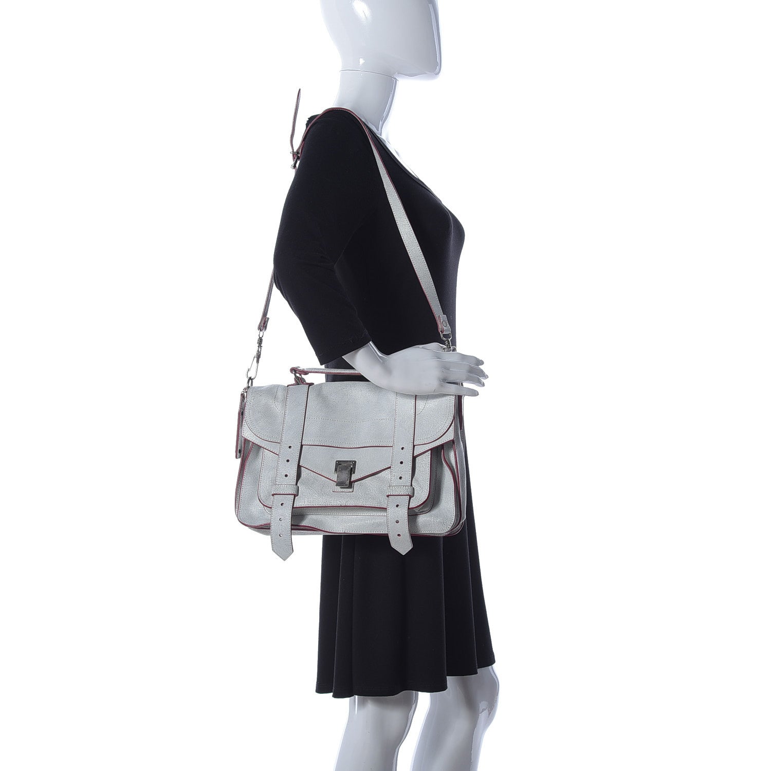 Proenza Schouler Crackle Calfskin PS1 Medium Satchel White 3 of 24
