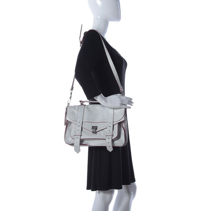 Proenza Schouler Crackle Calfskin PS1 Medium Satchel White 3 of 24