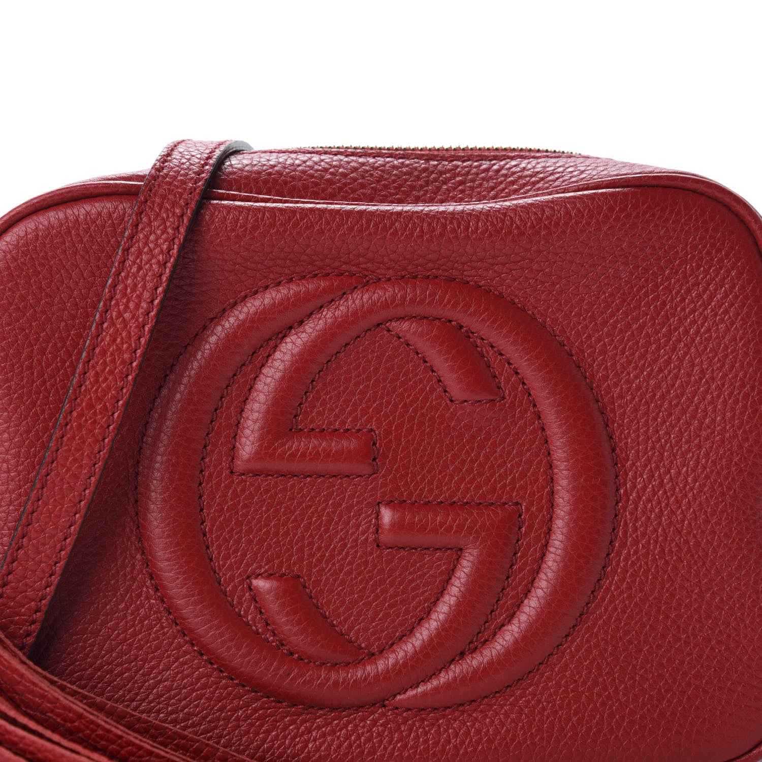 Gucci Pebbled Calfskin Small Soho Disco Bag Vibrant Red 10 of 10
