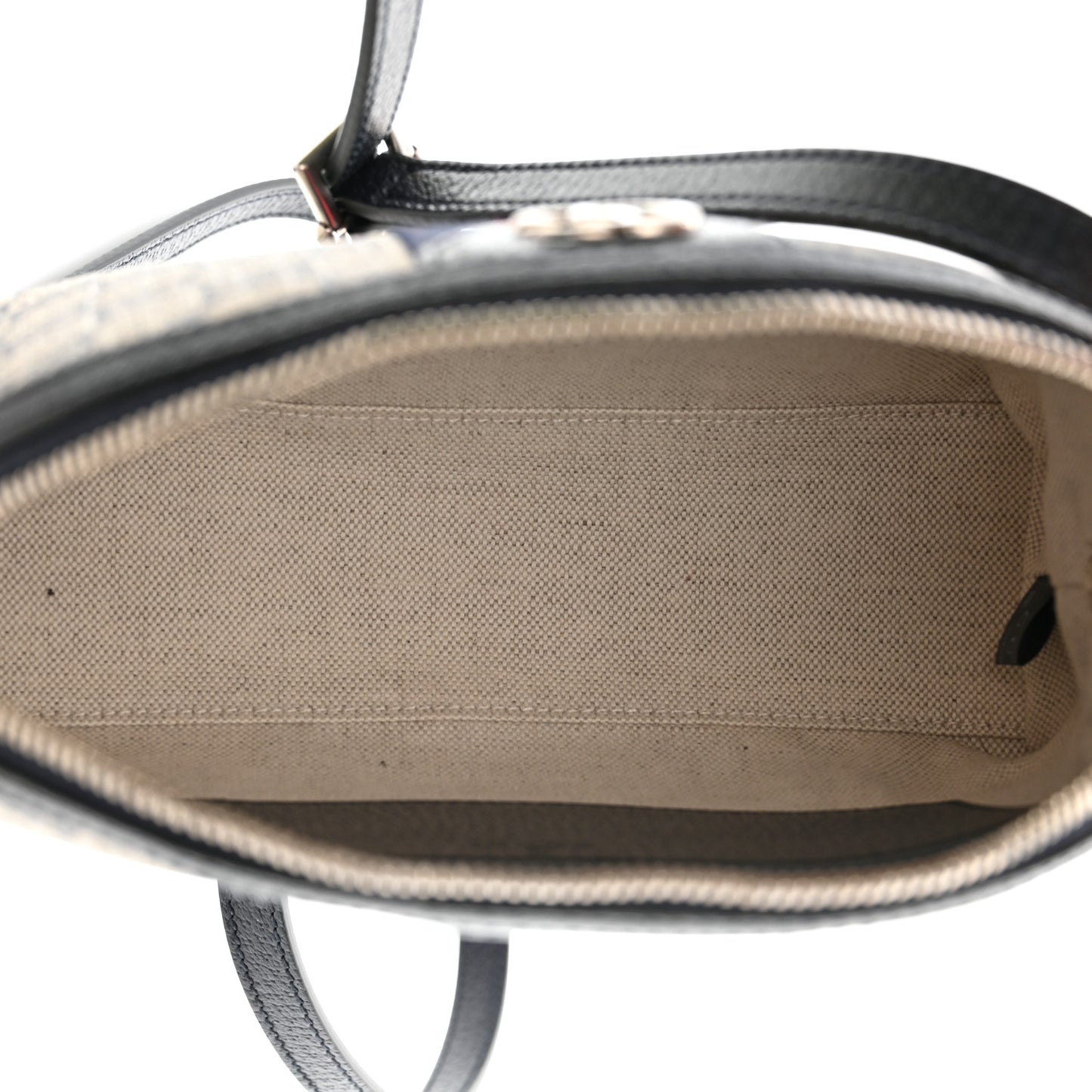 GG Supreme Monogram Textured Dollar Calfskin Web Small Ophidia Dome Shoulder Bag Beige Blue