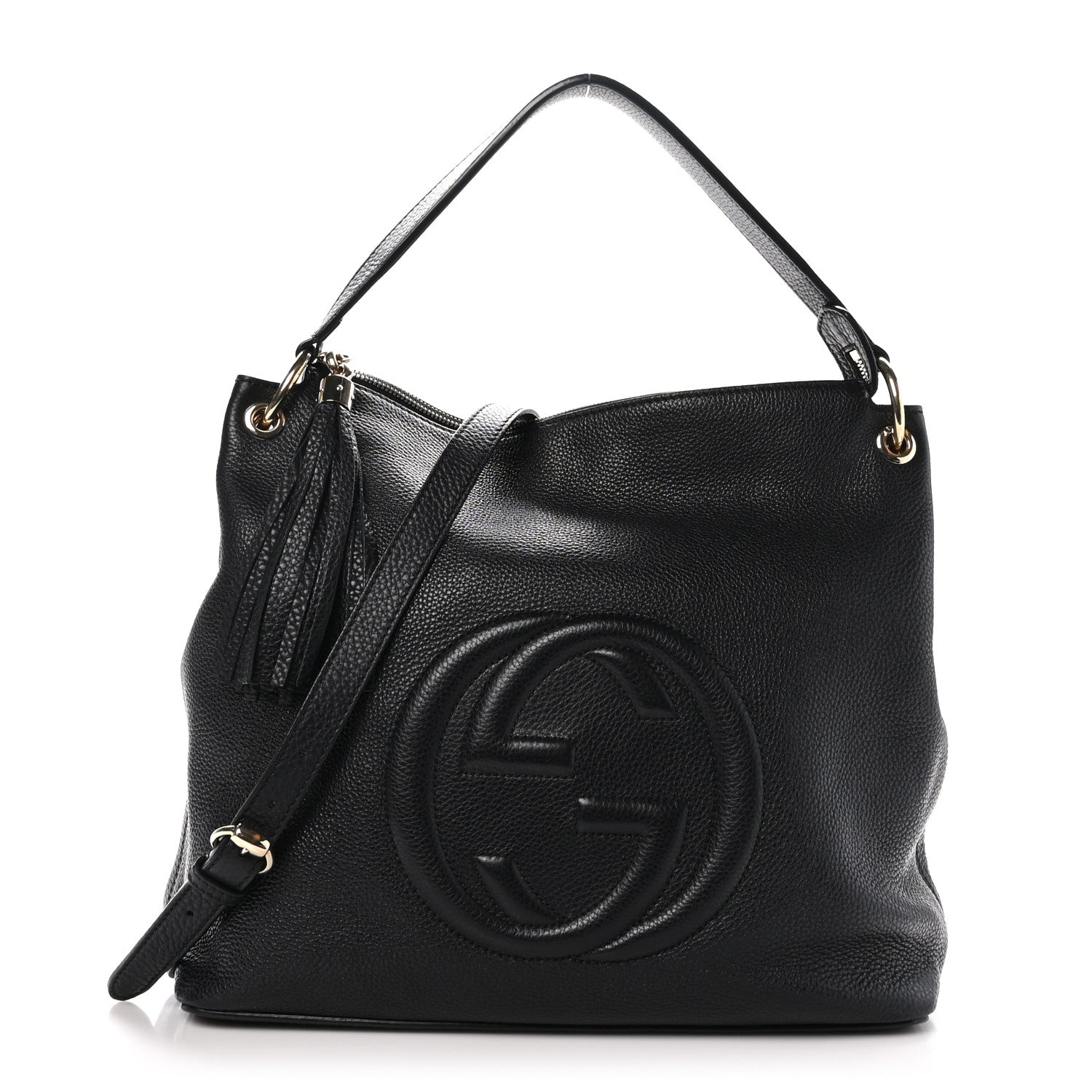 Gucci Pebbled Calfskin Large Soho Hobo Black 1 of 12