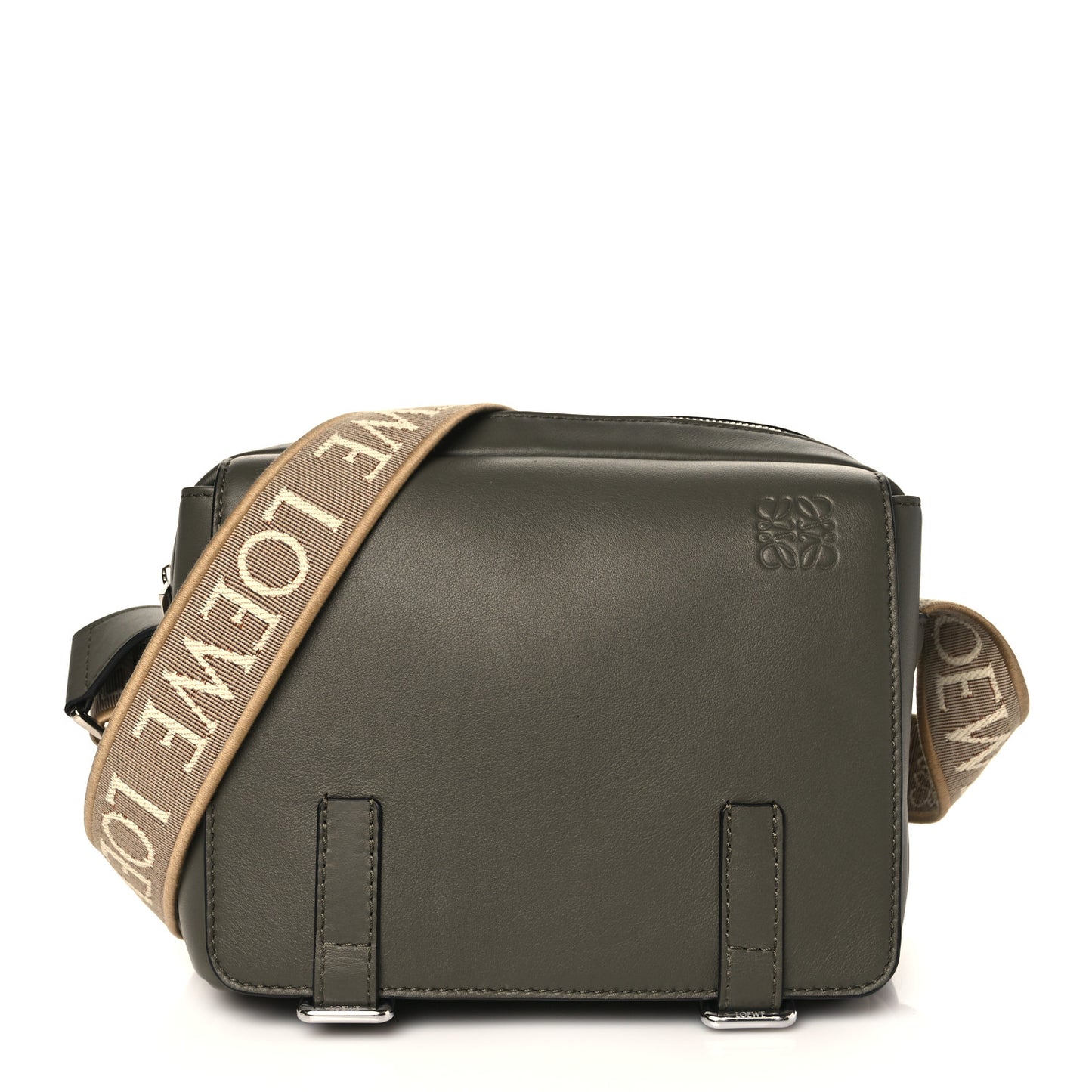 Smooth Calfskin XS Military Messenger Bag Khaki Green